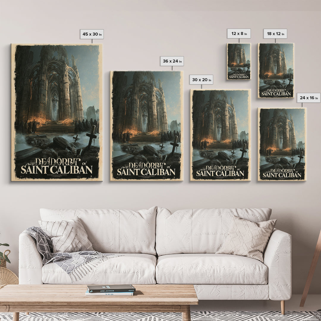 The Dead Orbit Of Saint Caliban, English Language Horror Movie Poster, Gothic Nightmare Art, Gothic Cinema Wall Art, Canvas Print