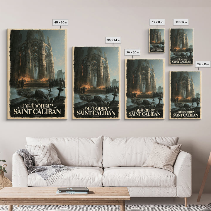 The Dead Orbit Of Saint Caliban, English Language Horror Movie Poster, Gothic Nightmare Art, Gothic Cinema Wall Art, Canvas Print