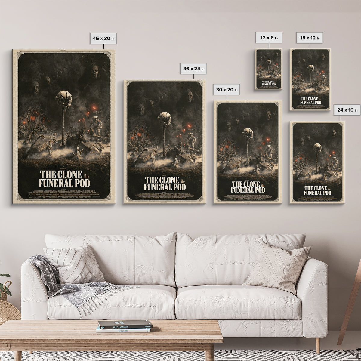 The Clone In The Funeral Pod, English Language Horror Movie Poster, Dark Romantic Horror Art, Gothic Cinema Wall Art, Framed Canvas Print