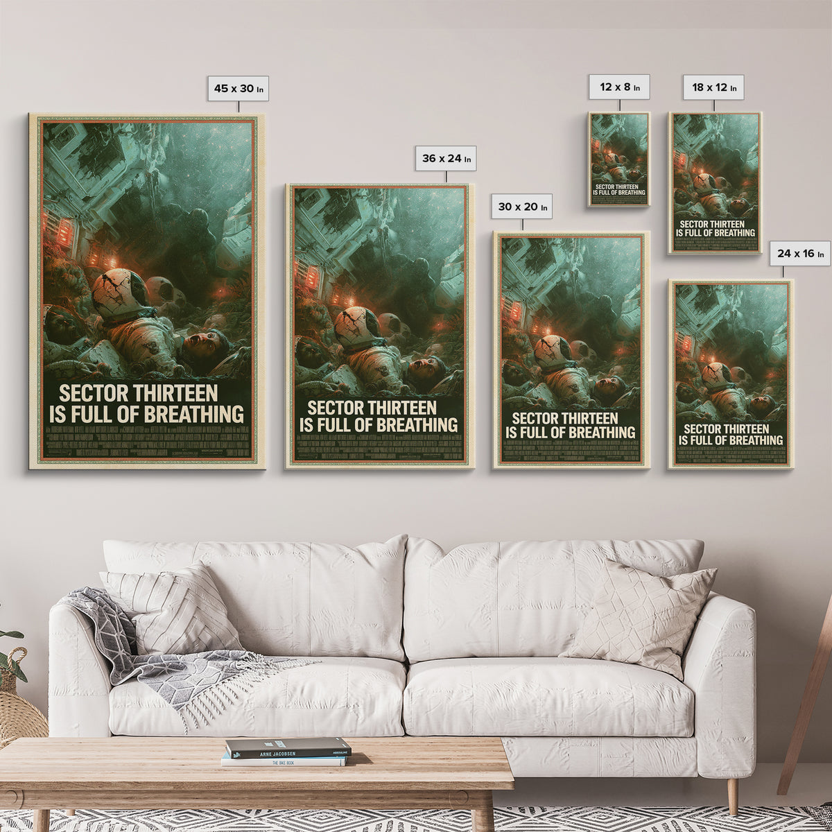 Sector Thirteen Is Full Of Breathing, English Language Horror Movie Poster, Gothic Nightmare Art, Classic Monster Poster