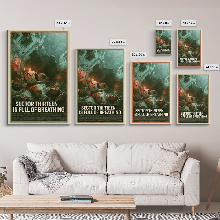 Sector Thirteen Is Full Of Breathing, English Language Horror Movie Poster, Gothic Nightmare Art, Classic Monster Poster