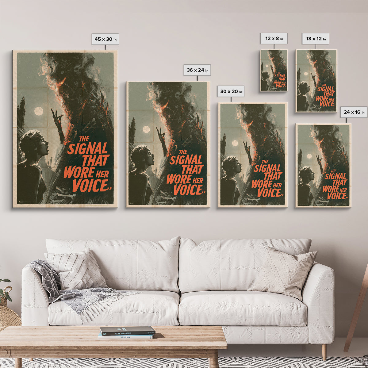 The Signal That Wore Her Voice, English Language Horror Movie Poster, Giallo Horror Art, Cult Horror Poster, Framed Canvas Print