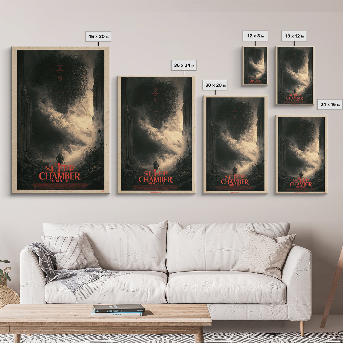 The Sleep Chamber Opened Itself, English Language Horror Movie Poster, Dark Romantic Horror Art, Gothic Cinema Wall Art, Canvas Print