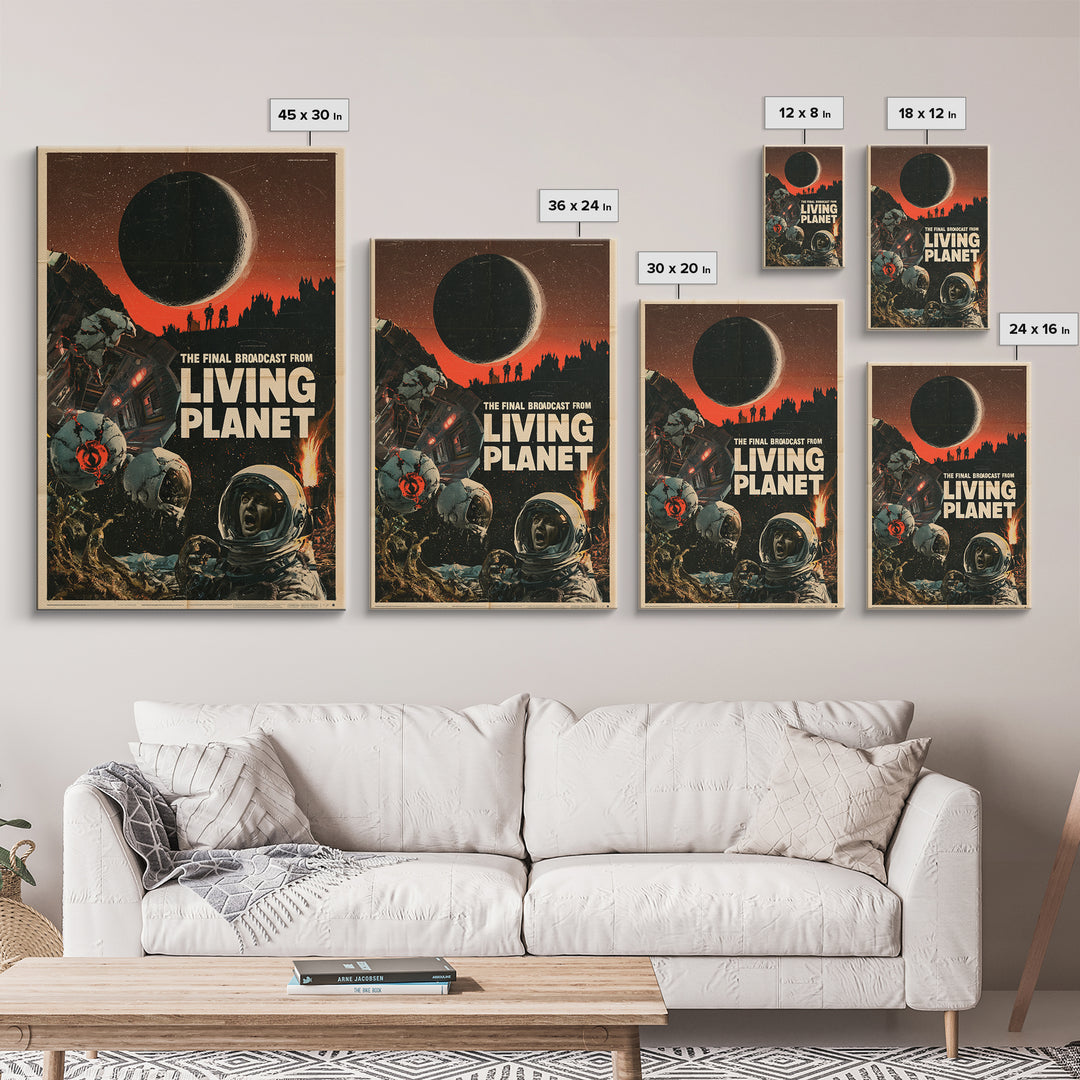 The Final Broadcast From The Living Planet, English Language Horror Movie Poster, 1960s Horror Art, Gothic Cinema Wall Art, Canvas Print