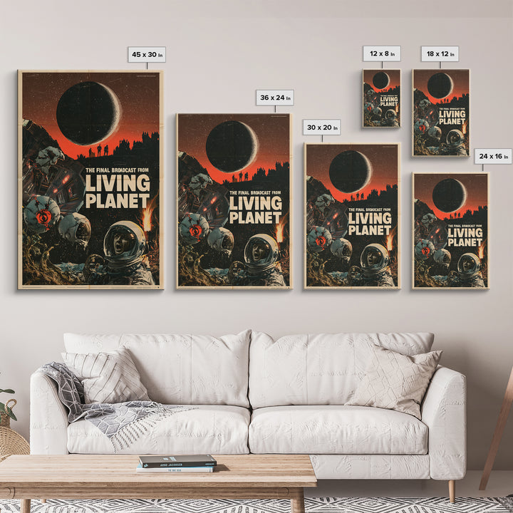 The Final Broadcast From The Living Planet, English Language Horror Movie Poster, 1960s Horror Art, Gothic Cinema Wall Art, Canvas Print