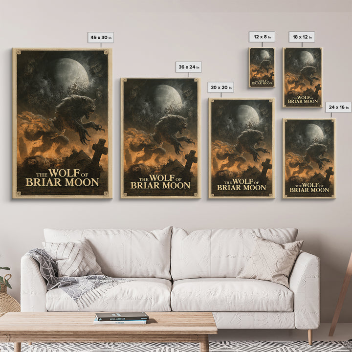 The Wolf Of Briar Moon, English Language Horror Movie Poster, Dark Romantic Horror Art, Cult Horror Poster, Canvas Print