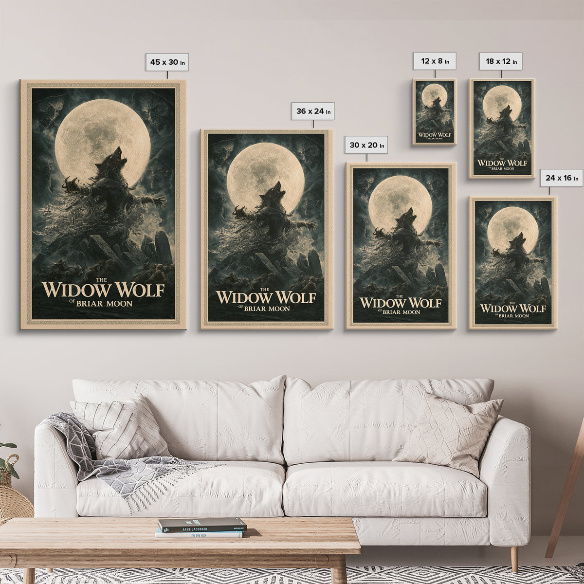 The Widow Wolf Of Briar Moon, English Language Horror Movie Poster, Dark Romantic Horror Art, Classic Monster Poster, Framed Canvas Print