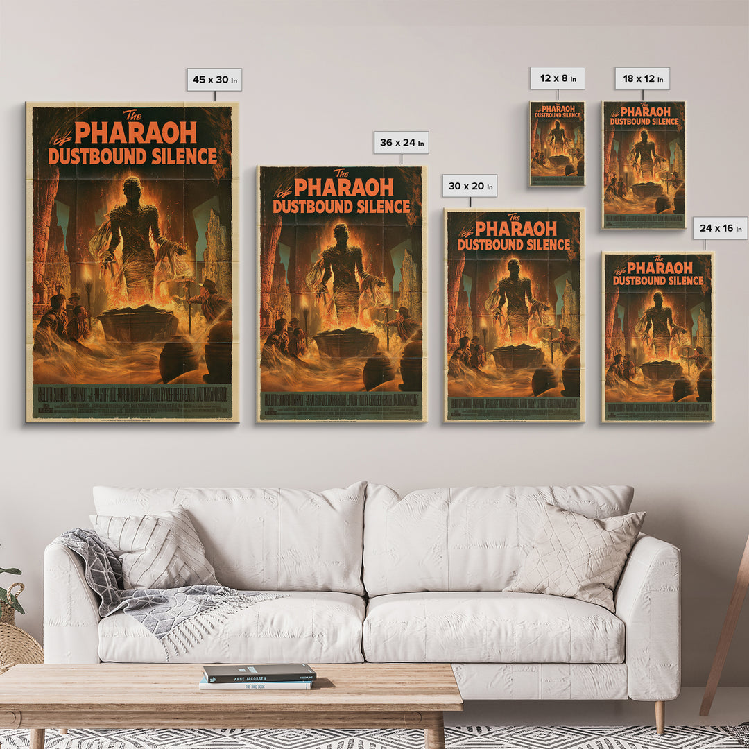 The Pharaoh Of Dustbound Silence, English Language Horror Movie Poster, 1950s Horror Art, Gothic Cinema Wall Art, Canvas Print