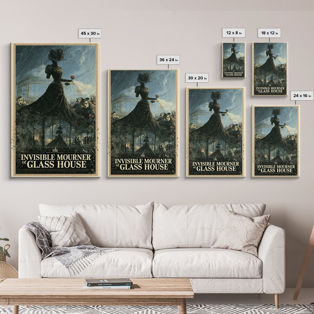The Invisible Mourner Of Glass House, English Language Horror Movie Poster, Victorian Macabre Art, Classic Monster Poster