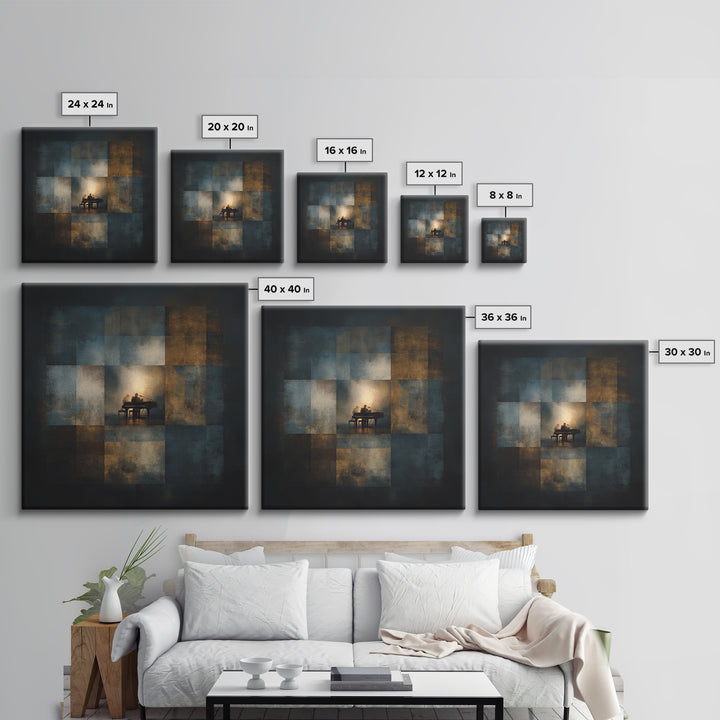 Album Cover Abstract Grid Canvas Print, Music Studio Art, Painting from Photo, Studio Decor, Abstract Art, Rhythm, MSA-1x1-18