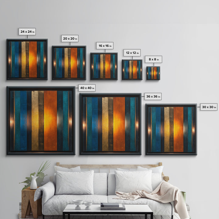 Abstract Sound Wave Framed Canvas Print, Music Studio Art, Digital Wall Art, Studio Decor, Rhythm, Commission Painting, MSA-1x1-28