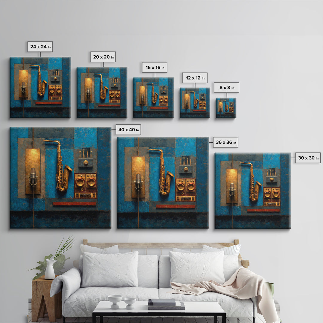 Soundproof Foam Pattern Transformed into Art Canvas Print, Music Studio Art, Commission Painting, Studio Decor, Rhythm, MSA-1x1-43