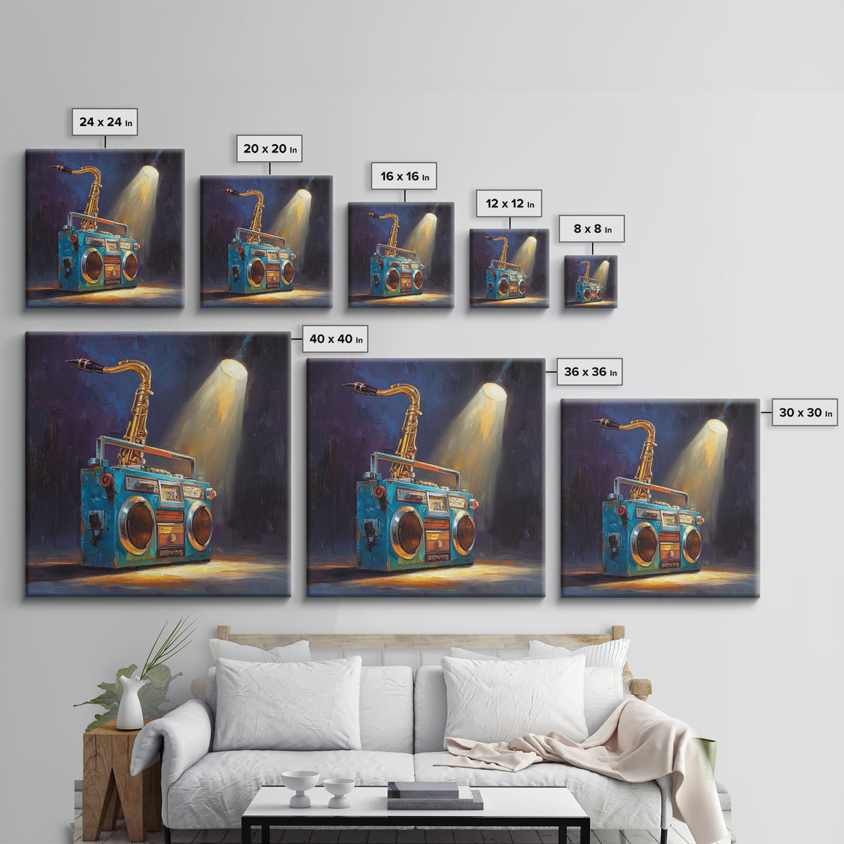 Hip Hop Boombox Framed Canvas Print, Music Studio Art, Gallery Decor, Studio Decor, Fine Art, Rhythm, Contemporary Art, MSA-1x1-65