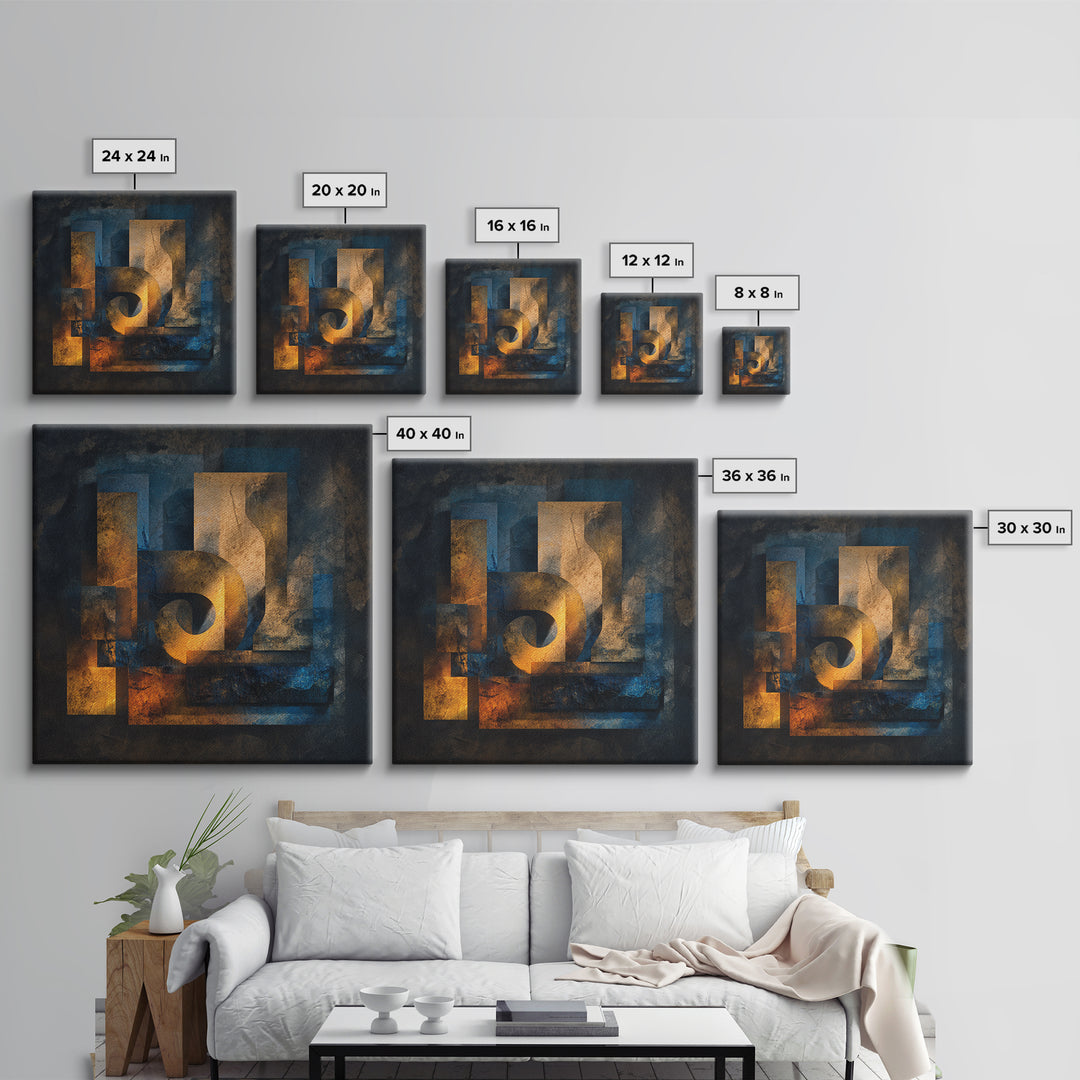 Musical Notes as Abstract Floating Shapes Without Framed Canvas Print, Music Studio Art, Teen Room Decor, Studio Decor, Rhythm, MSA-1x1-84