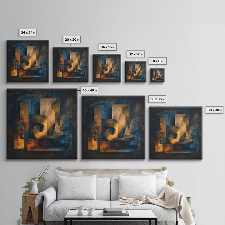 Musical Notes as Abstract Floating Shapes Without Framed Canvas Print, Music Studio Art, Teen Room Decor, Studio Decor, Rhythm, MSA-1x1-84