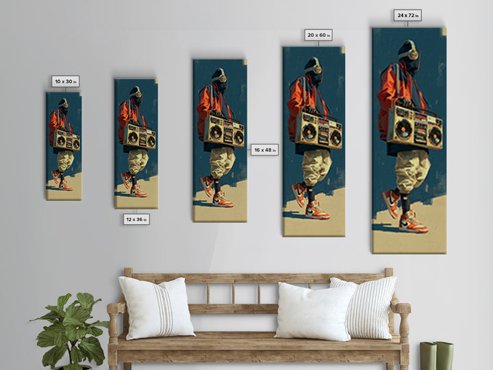 Hip Hop Boombox Framed Canvas Print, Music Studio Art, Modern Decor, Studio Decor, Fine Art, Rhythm, Home Decor, Wall Decor, MSA-1x3-29