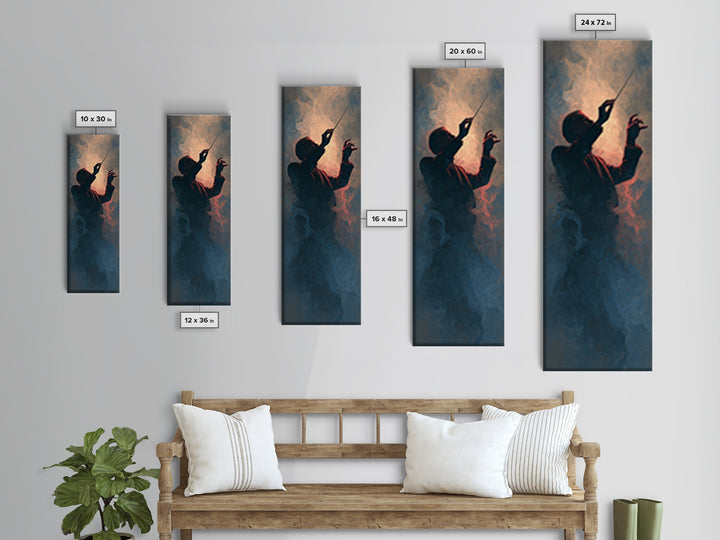 Orchestra Conductor Hands Canvas Print, Music Studio Art, Textured Painting, Studio Decor, Fine Art, Rhythm, Custom Painting, MSA-1x3-32