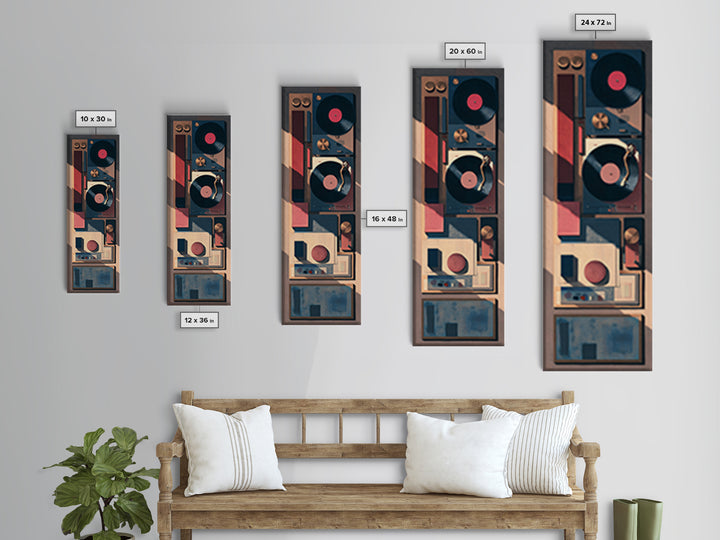 Vinyl Record and Turntable Still Life Canvas Print, Music Studio Art, Digital Wall Art, Studio Decor, Fine Art, Rhythm, MSA-1x3-39