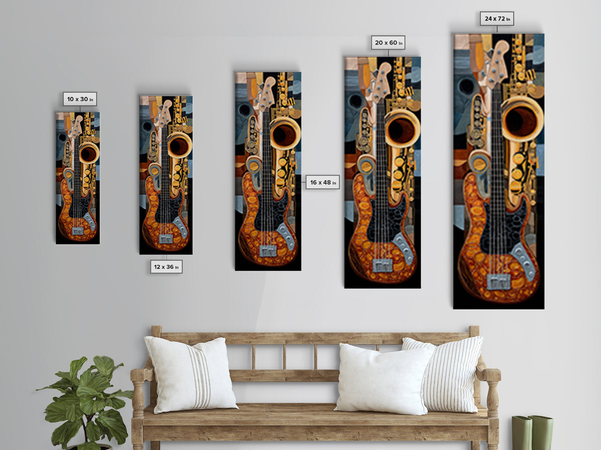 Bass Guitar Closeup Canvas Print, Music Studio Art, Teen Room Decor, Studio Decor, Fine Art, Rhythm, Art Print, MSA-1x3-49