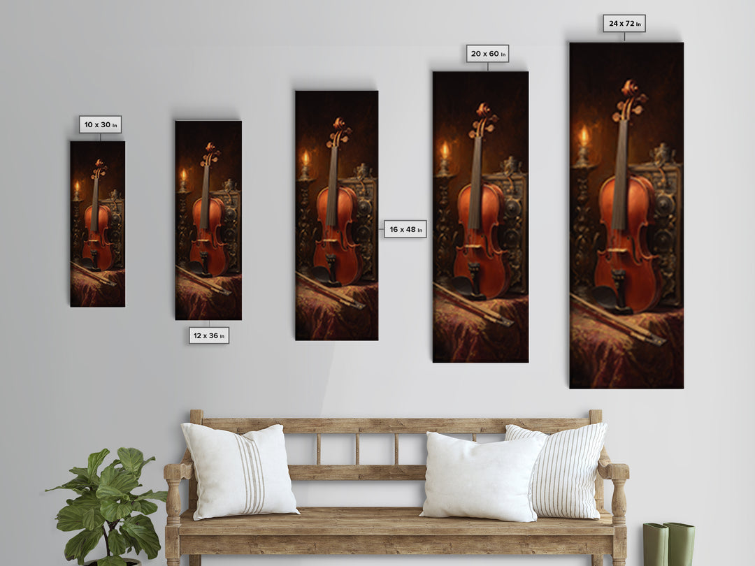 Violin and Bow Framed Canvas Print, Music Studio Art, Home Decor, Studio Decor, Rhythm, Music Wall Art, Wall Art Printable, MSA-1x3-52