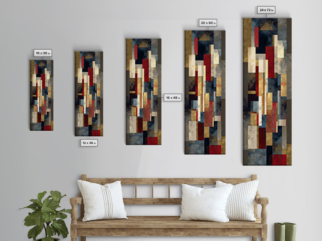 Album Cover Abstract Grid Framed Canvas Print, Music Studio Art, Personalized Art, Studio Decor, Abstract Art, Rhythm, MSA-1x3-54