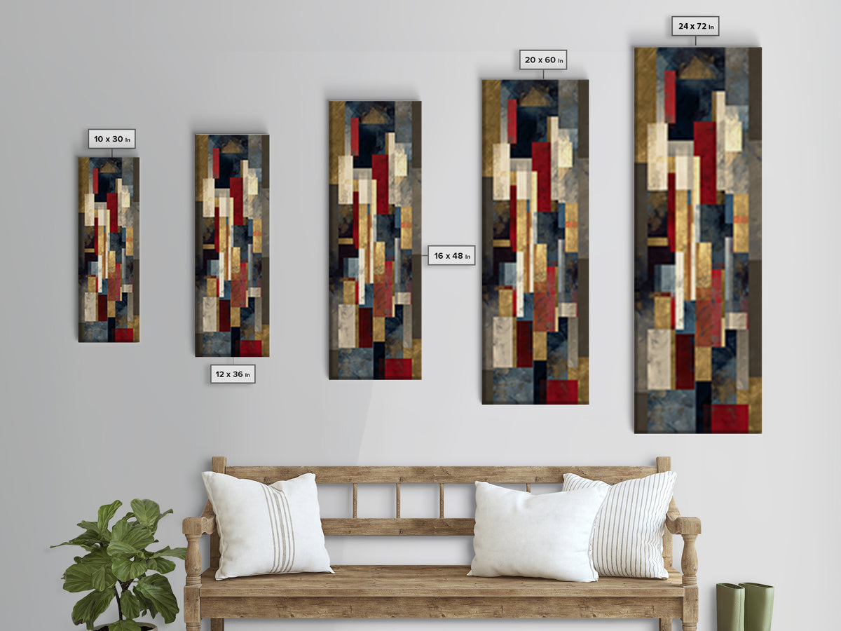 Album Cover Abstract Grid Framed Canvas Print, Music Studio Art, Personalized Art, Studio Decor, Abstract Art, Rhythm, MSA-1x3-54