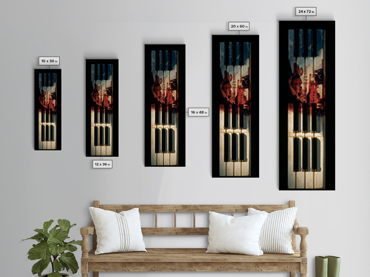 Piano Keys with Hands in Cinematic Shadow Canvas Print, Music Studio Art, Music Art, Studio Decor, Rhythm, Modern Decor, MSA-1x3-89