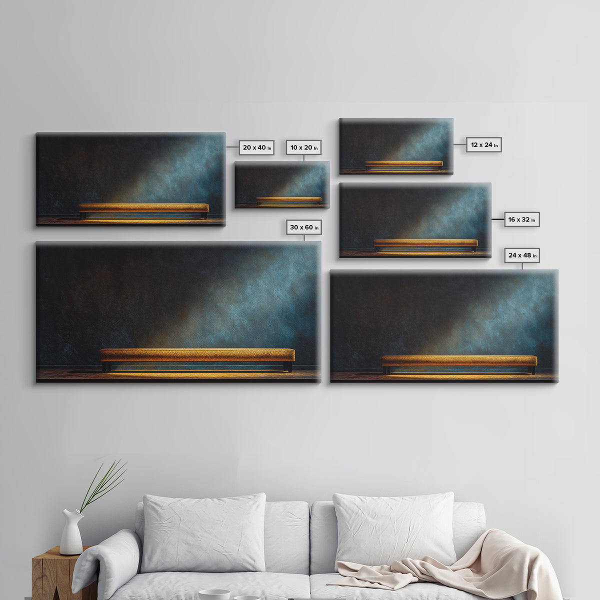 Soundproof Foam Pattern Transformed into Art Canvas Print, Music Studio Art, Minimalist Decor, Studio Decor, Rhythm, MSA-2x1-15