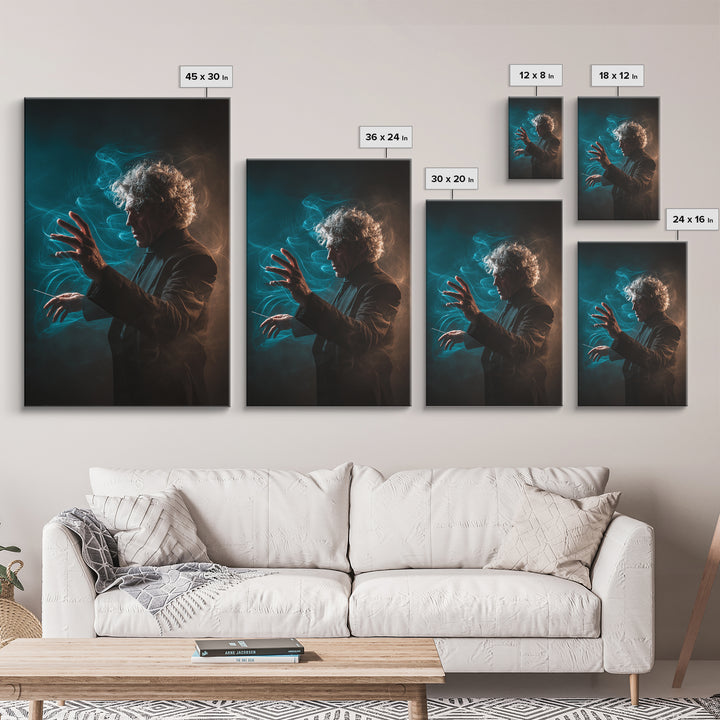 Orchestra Conductor Hands Framed Canvas Print, Music Studio Art, Art Print, Studio Decor, Fine Art, Rhythm, Digital Wall Art, MSA-2x3-100