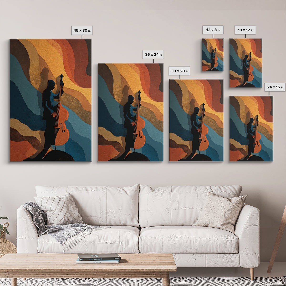 Abstract Sound Wave Framed Canvas Print, Music Studio Art, Minimalist Decor, Studio Decor, Fine Art, Rhythm, Scripture Wall Art, MSA-2x3-12