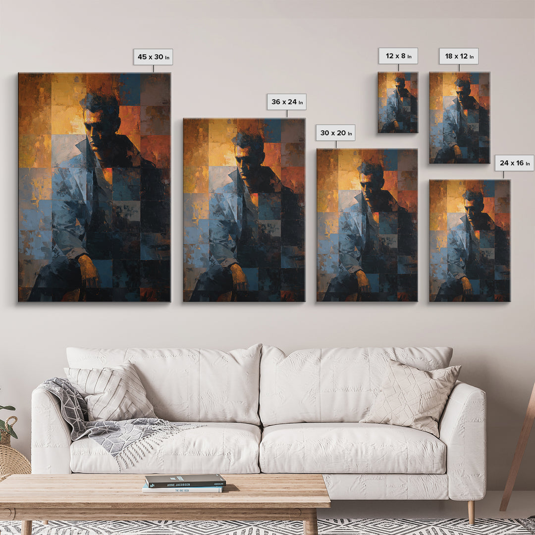 Album Cover Abstract Grid Framed Canvas Print, Music Studio Art, Boho Decor, Studio Decor, Fine Art, Rhythm, Printable Wall Art, MSA-2x3-2