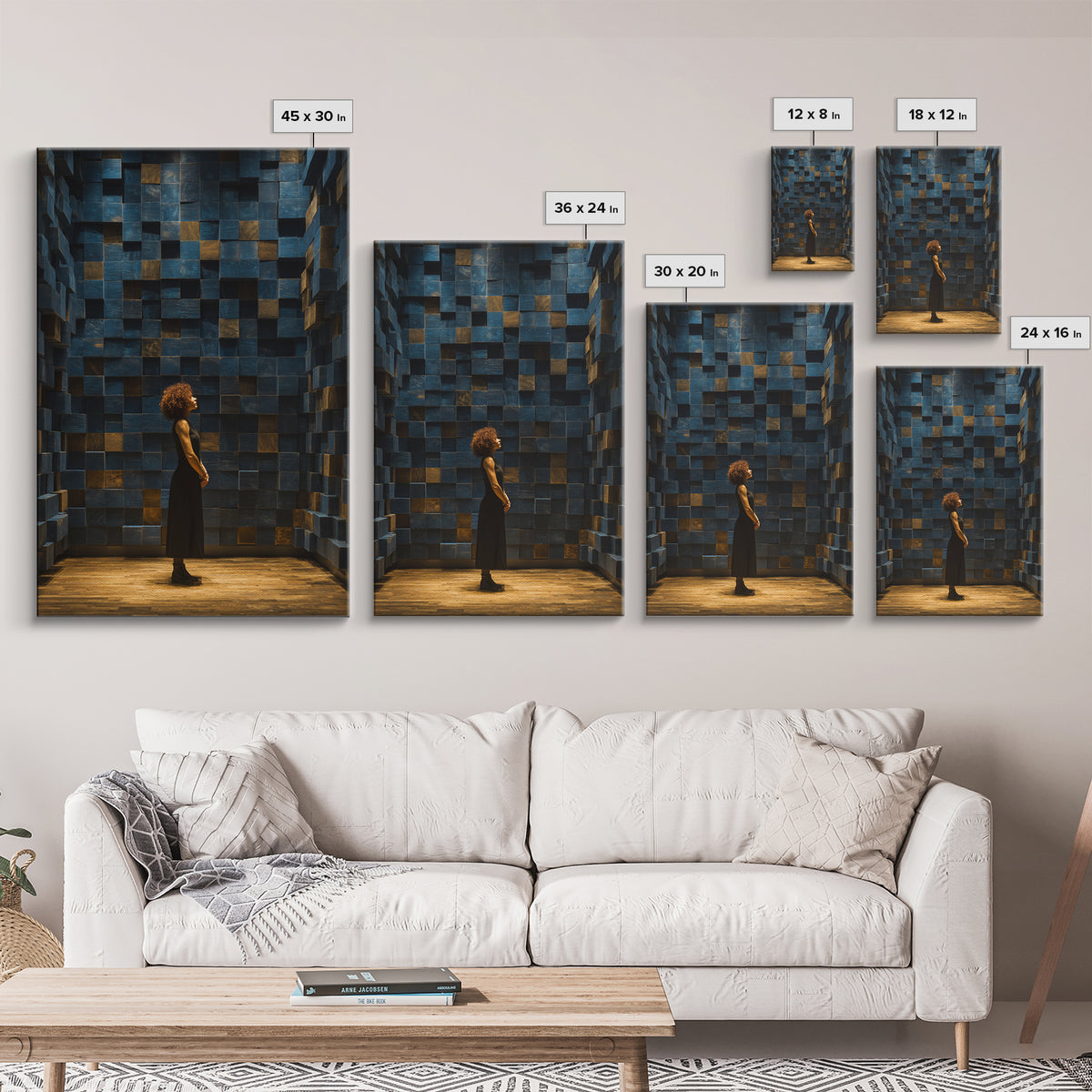 Soundproof Foam Pattern Transformed into Art Framed Canvas Print, Music Studio Art, Music Lover Gift, Studio Decor, Rhythm, MSA-2x3-3