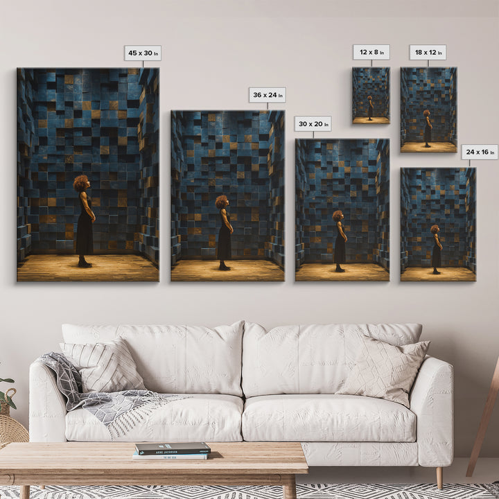 Soundproof Foam Pattern Transformed into Art Framed Canvas Print, Music Studio Art, Music Lover Gift, Studio Decor, Rhythm, MSA-2x3-3