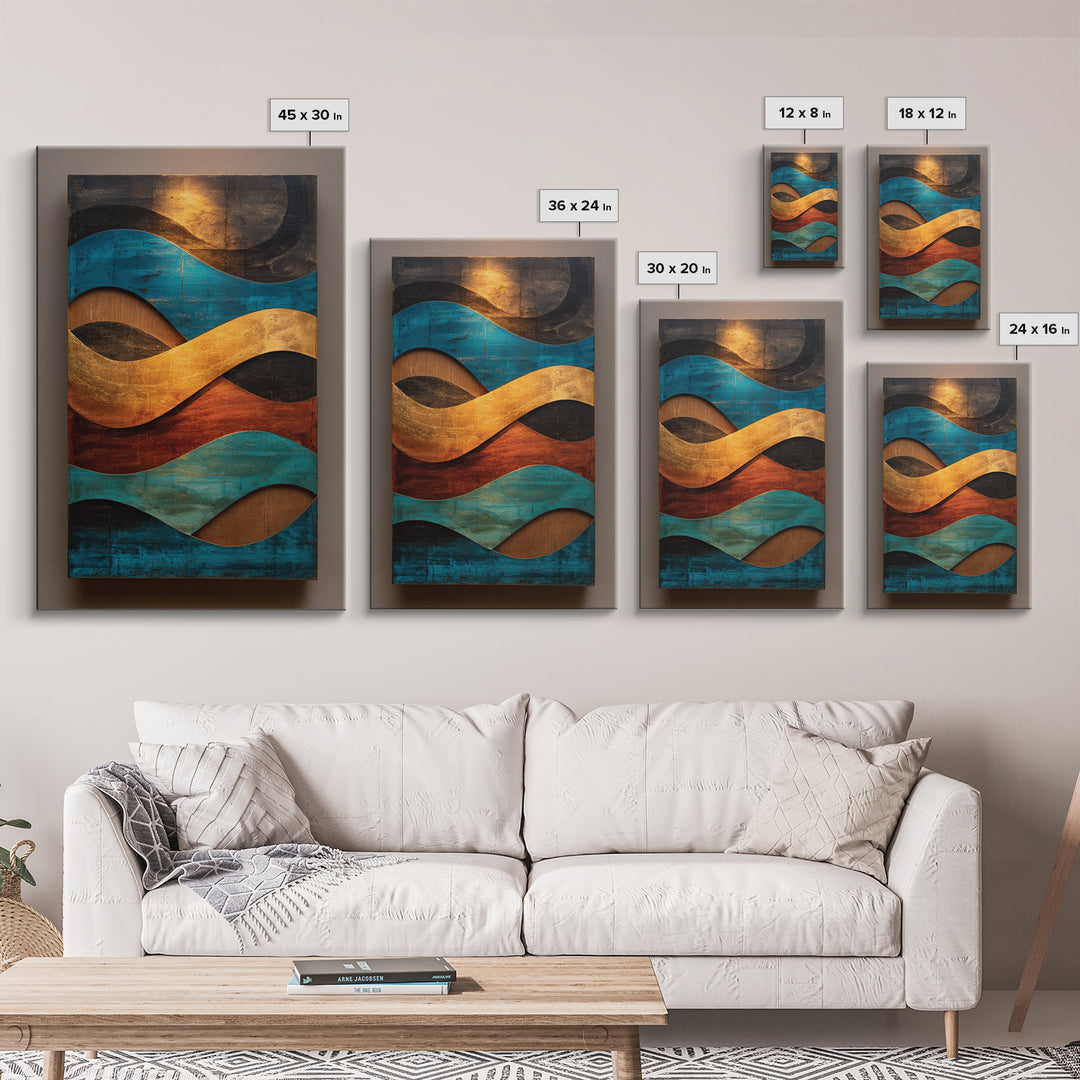 Abstract Sound Wave Framed Canvas Print, Music Studio Art, Wall Art, Studio Decor, Abstract Art, Rhythm, Trendy Wall Art, MSA-2x3-60