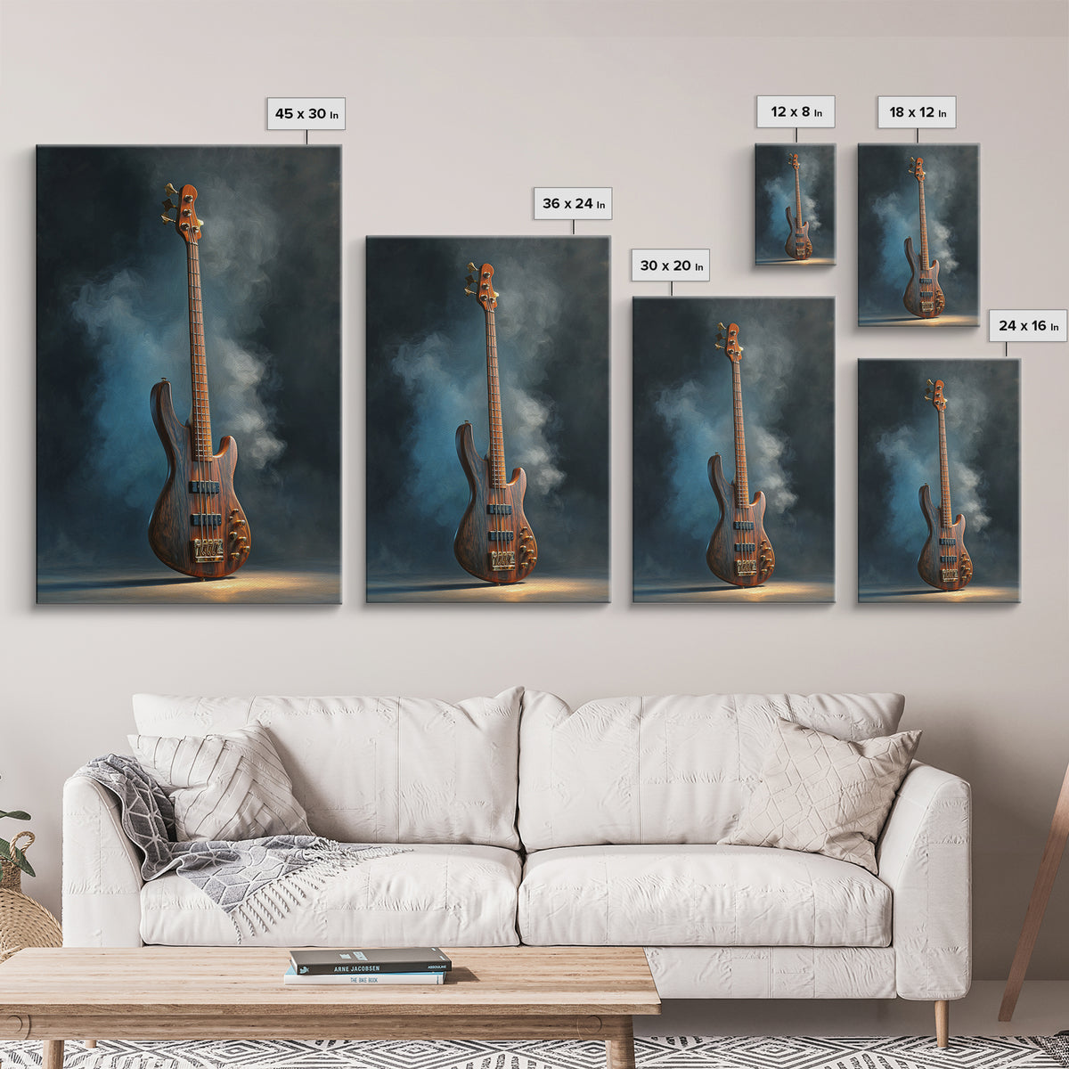 Bass Guitar Closeup Framed Canvas Print, Music Studio Art, Scripture Wall Art, Studio Decor, Fine Art, Rhythm, Travel Wall Art, MSA-2x3-69