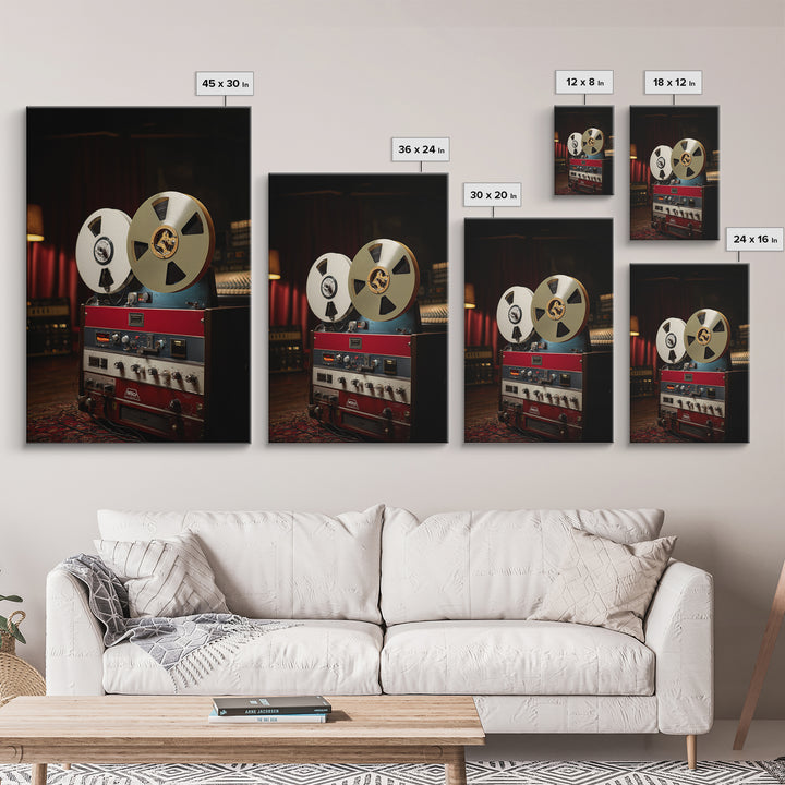 Recording Tape Reel Canvas Print, Music Studio Art, Wall Decor, Studio Decor, Rhythm, Wall Art Printable, Digital Download Art, MSA-2x3-70