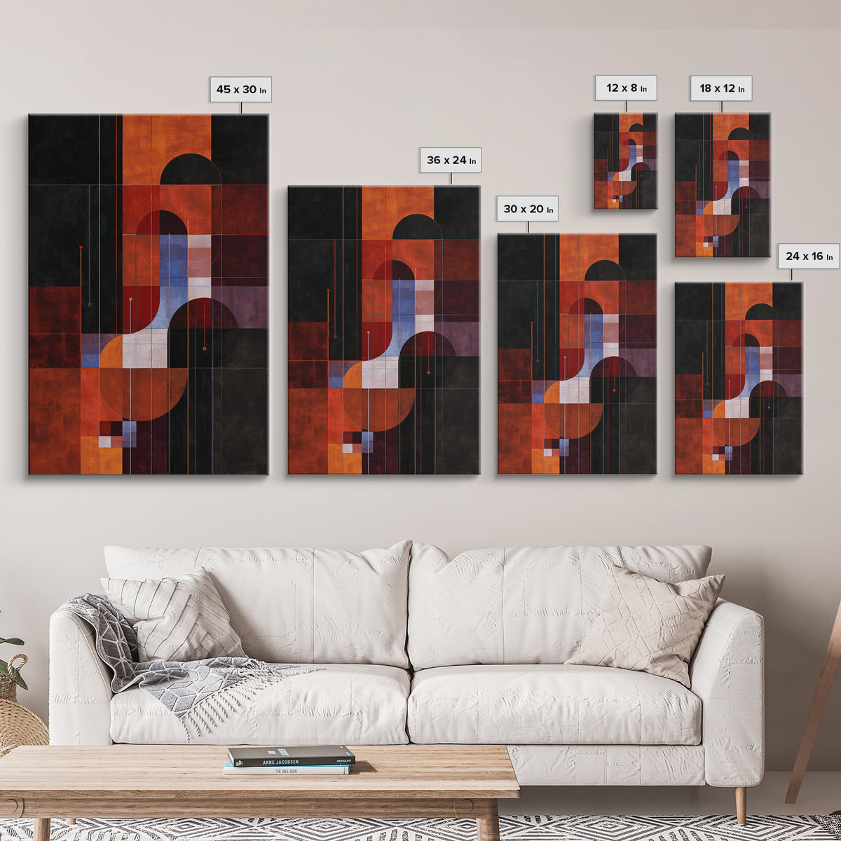Album Cover Abstract Grid Framed Canvas Print, Music Studio Art, Music, Studio Decor, Abstract Art, Rhythm, Recording Studio, MSA-2x3-74
