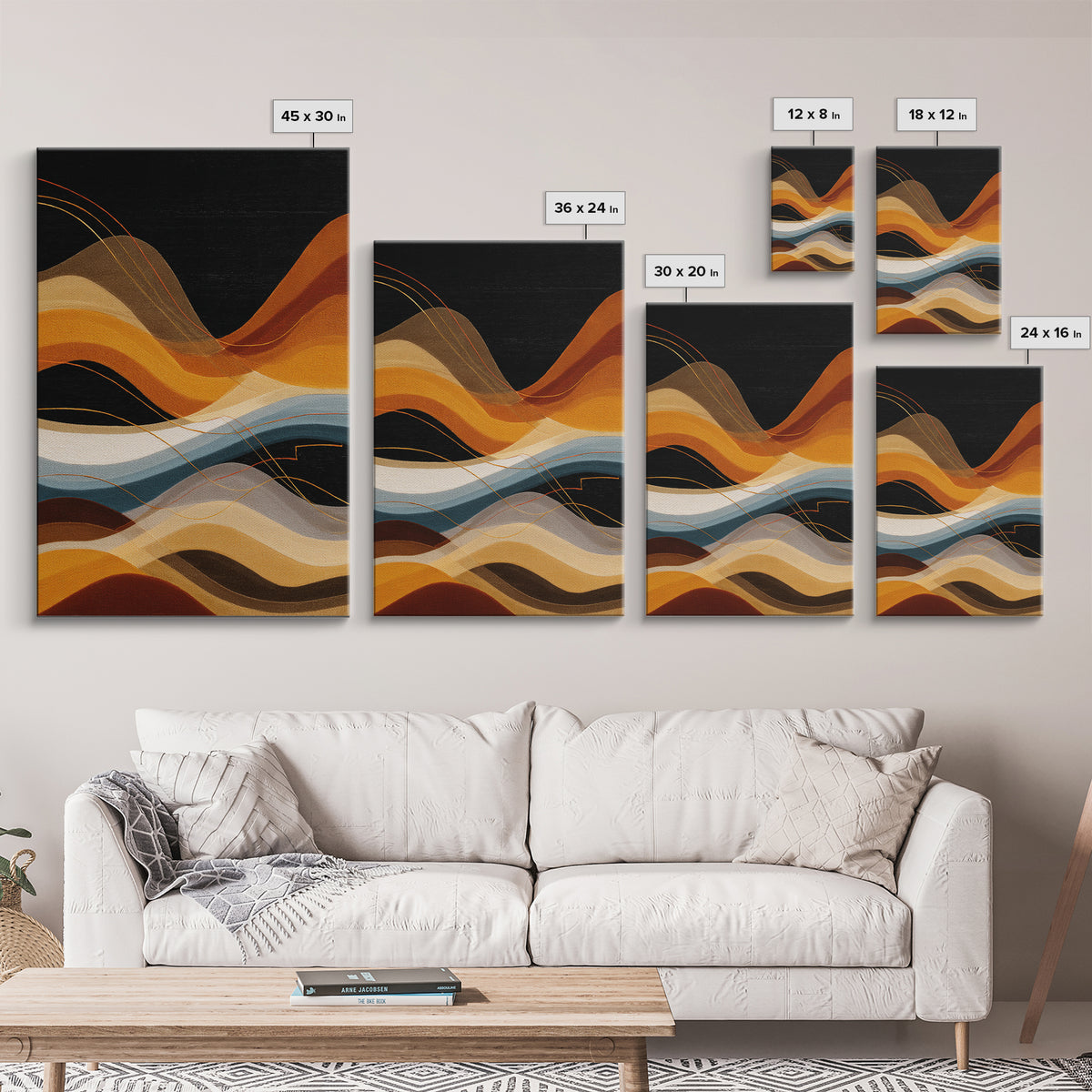 Abstract Sound Wave Framed Canvas Print, Music Studio Art, Travel Wall Art, Studio Decor, Abstract Art, Rhythm, Boho Decor, MSA-2x3-84