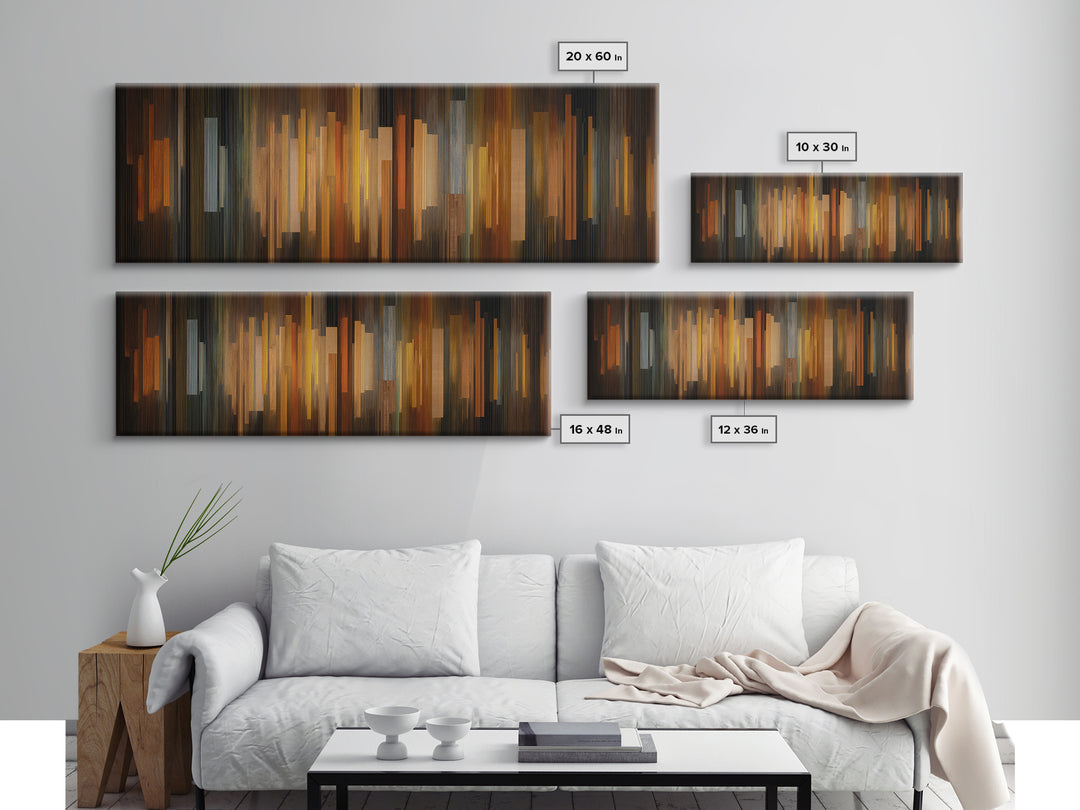 Abstract Rhythm Lines Like Painted Music Framed Canvas Print, Music Studio Art, Music Lover Gift, Studio Decor, Rhythm, MSA-3x1-15