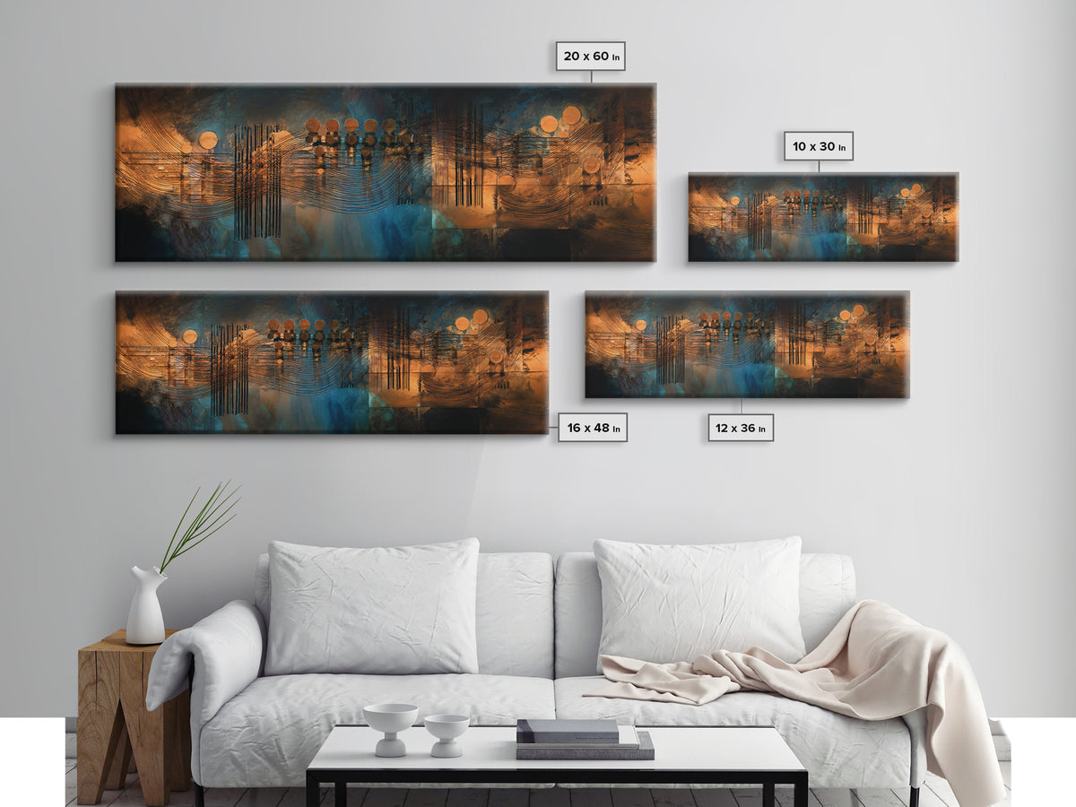 Album Cover Abstract Grid Canvas Print, Music Studio Art, Digital Wall Art, Studio Decor, Fine Art, Rhythm, Commission Painting, MSA-3x1-34