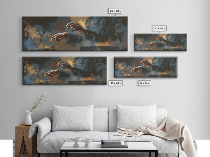 Orchestra Conductor Hands Canvas Print, Music Studio Art, Music Lover, Studio Decor, Fine Art, Rhythm, Minimalist Decor, MSA-3x1-36