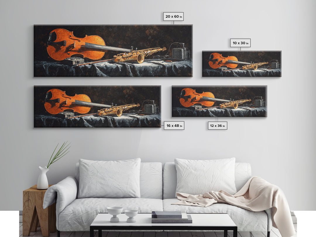 Cello Leaning Against Dark Velvet Backdrop Canvas Print, Music Studio Art, Commission Painting, Studio Decor, Abstract Art, MSA-3x1-49