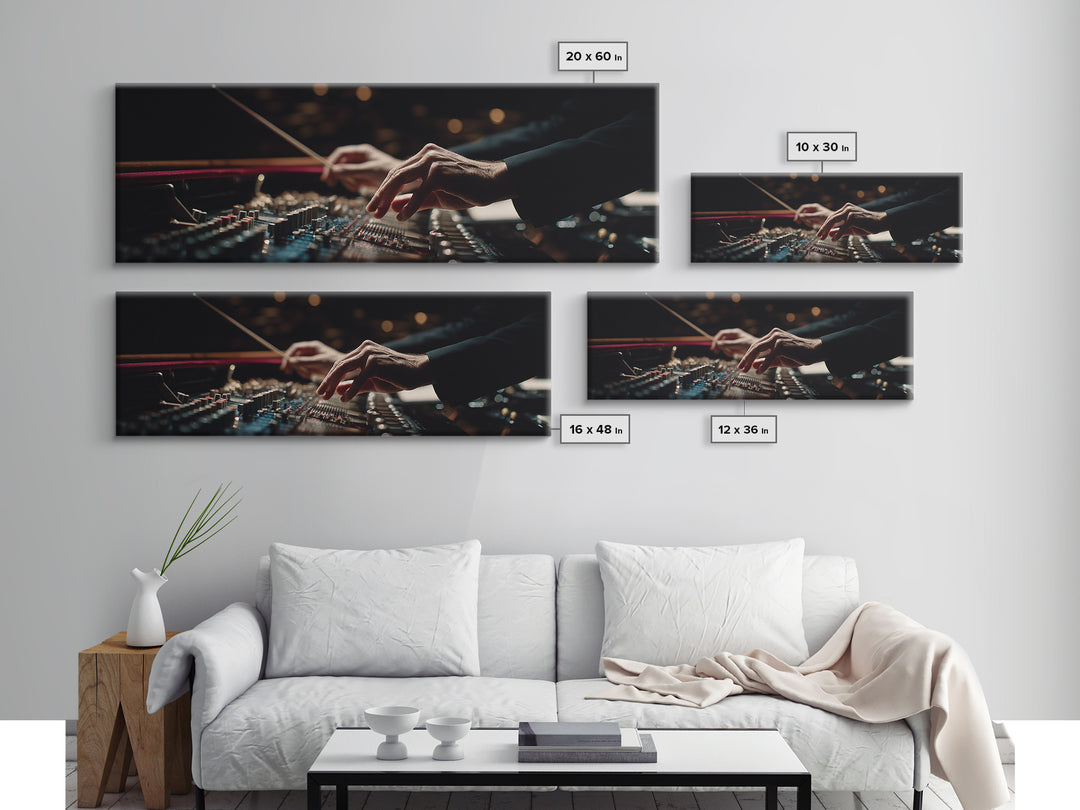 Orchestra Conductor Hands Framed Canvas Print, Music Studio Art, Boho Decor, Studio Decor, Fine Art, Rhythm, Printable Wall Art, MSA-3x1-60