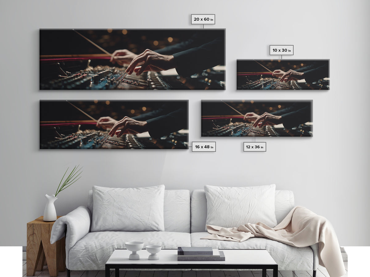 Orchestra Conductor Hands Framed Canvas Print, Music Studio Art, Boho Decor, Studio Decor, Fine Art, Rhythm, Printable Wall Art, MSA-3x1-60