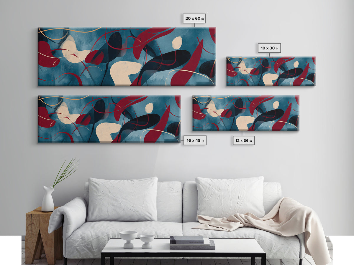 Abstract Rhythm Lines Like Painted Music Framed Canvas Print, Music Studio Art, Room Decor, Studio Decor, Abstract Art, Rhythm, MSA-3x1-63