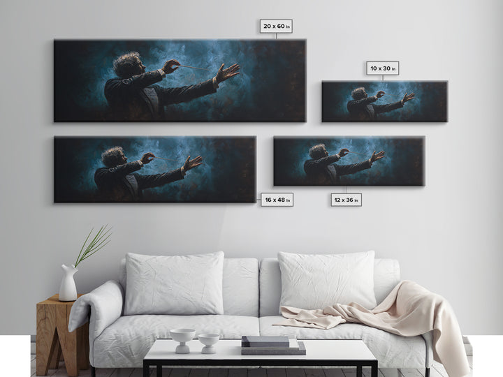Orchestra Conductor Hands Framed Canvas Print, Music Studio Art, Music, Studio Decor, Fine Art, Rhythm, Digital Download Art, MSA-3x1-84