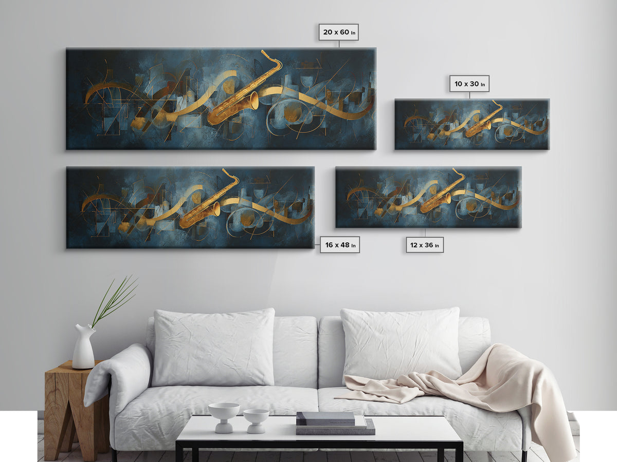 Abstract Rhythm Lines Like Painted Music Framed Canvas Print, Music Studio Art, Digital Wall Art, Studio Decor, Abstract Art, MSA-3x1-87