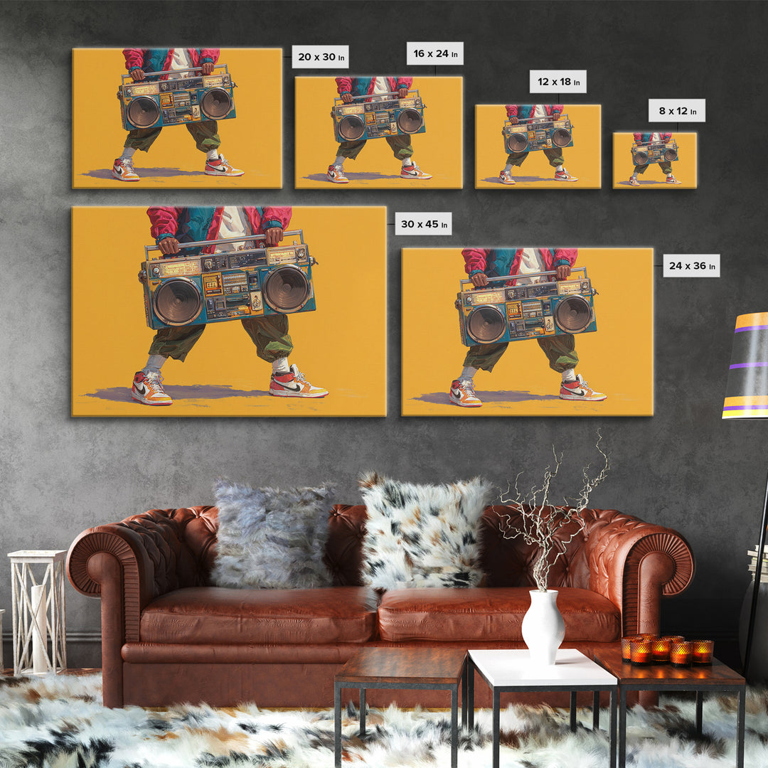 Hip Hop Boombox Canvas Print, Music Studio Art, Music Posters, Studio Decor, Fine Art, Rhythm, Music Lover, Gallery Decor, MSA-3x2-21