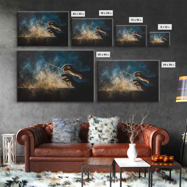Orchestra Conductor Hands Framed Canvas Print, Music Studio Art, Digital Download Art, Studio Decor, Fine Art, Rhythm, MSA-3x2-24