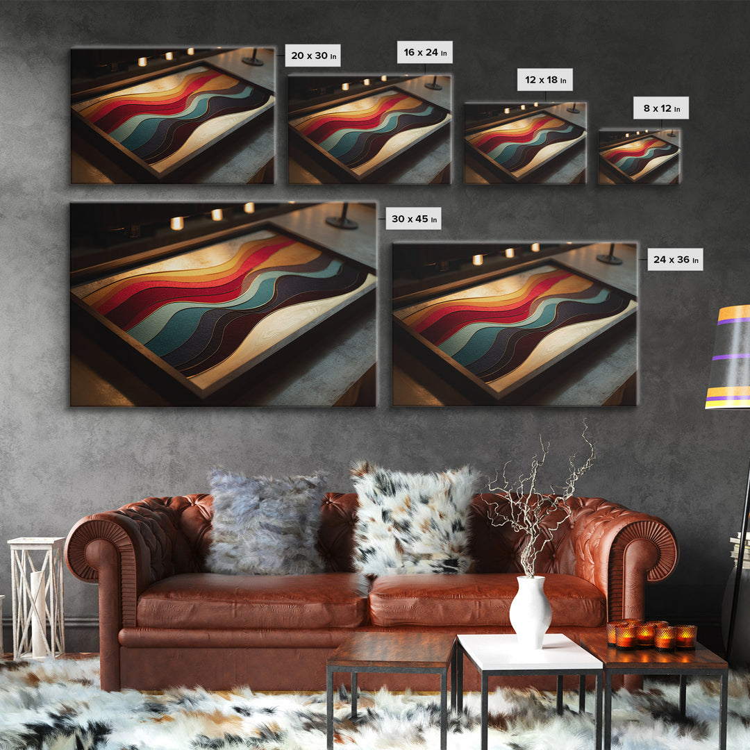 Abstract Sound Wave Framed Canvas Print, Music Studio Art, Music Poster, Studio Decor, Fine Art, Rhythm, Personalized Art, MSA-3x2-8
